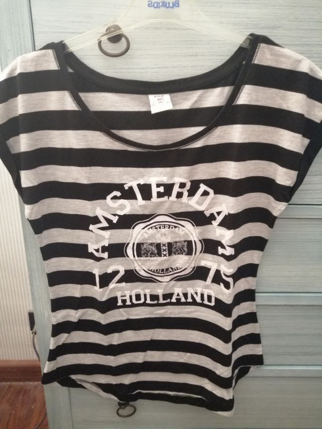 T-shirt smanicata a righe Amsterdam