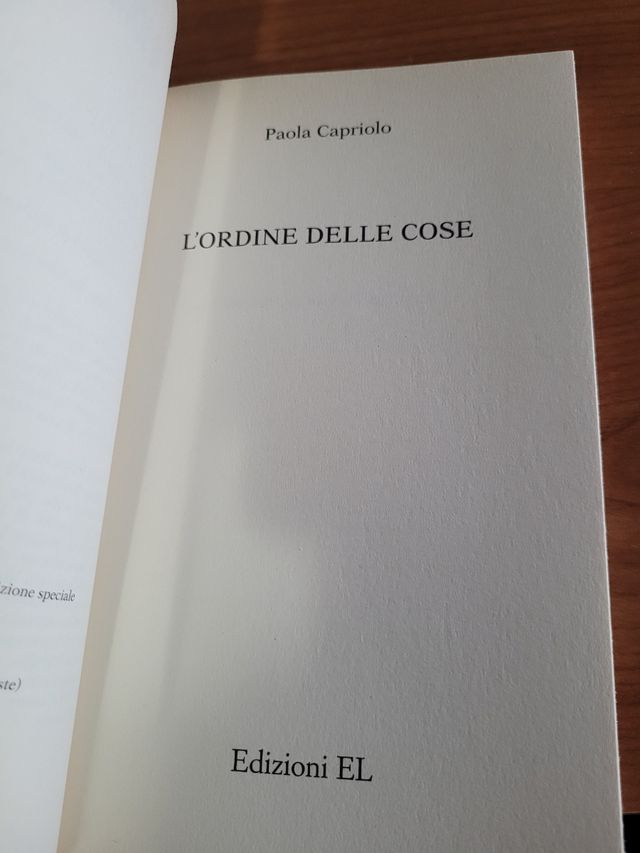 L'ordine delle cose di Paola Capriolo
