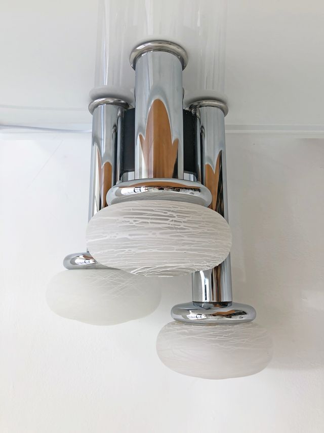 LÁMPARA DE TECHO ESTILO SCIOLARI, AÑOS 70