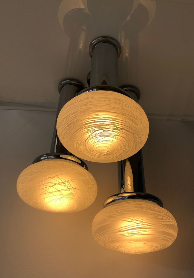 LÁMPARA DE TECHO ESTILO SCIOLARI, AÑOS 70