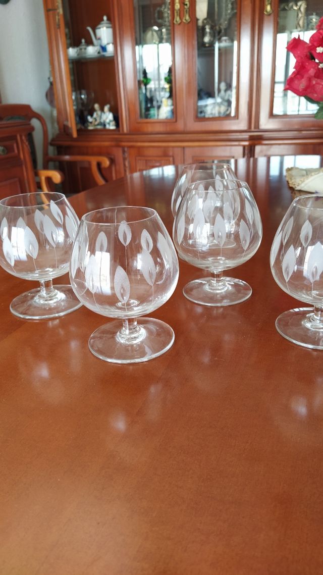 copas de coñac, cristal SONORO y tallado