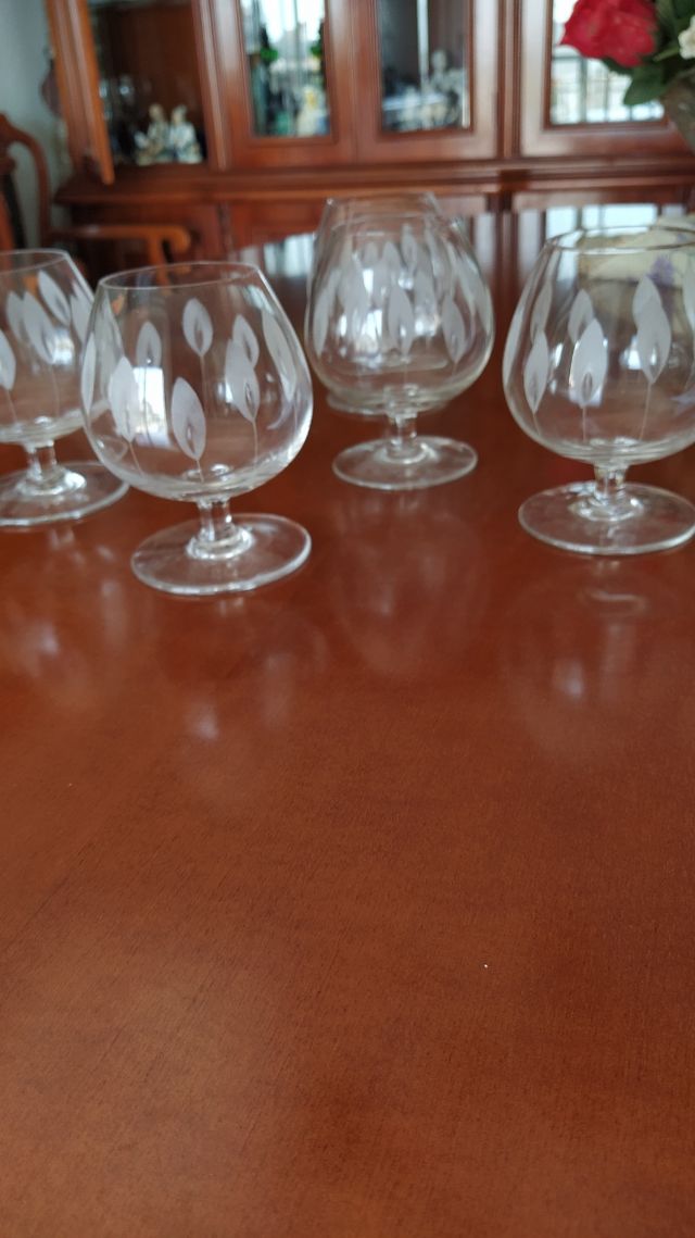 copas de coñac, cristal SONORO y tallado