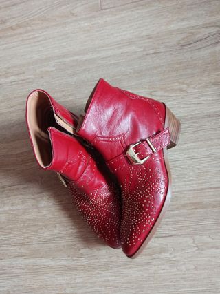 Botines Zara rojos de segunda mano en WALLAPOP