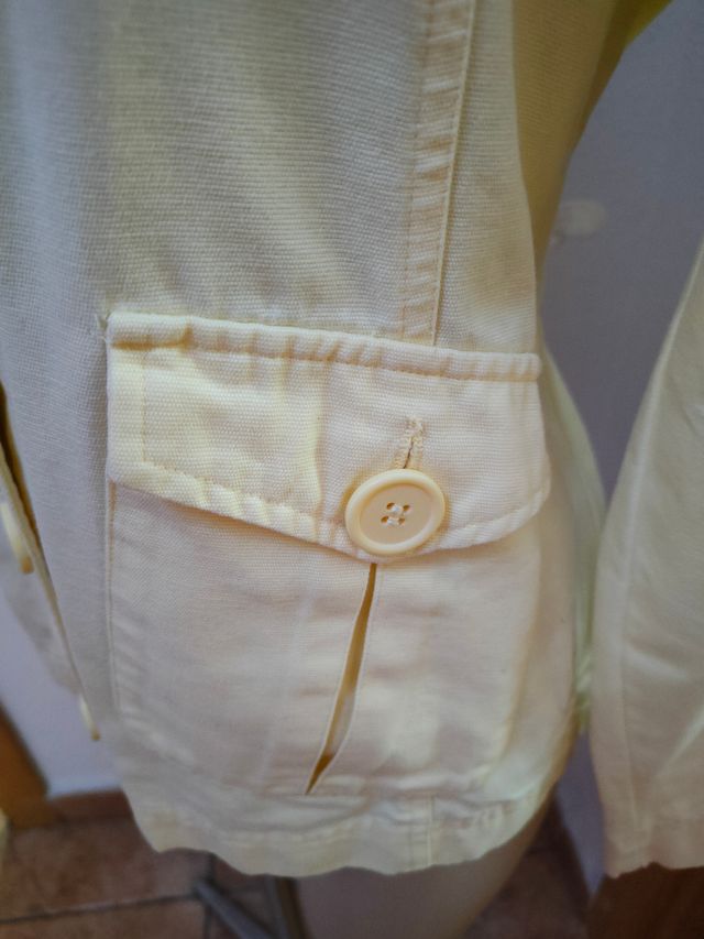 Chaqueta amarillo claro con bolsillos 44 XXL