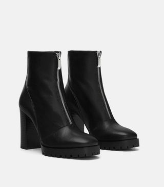 Botines Zara con cremallera de segunda mano en WALLAPOP