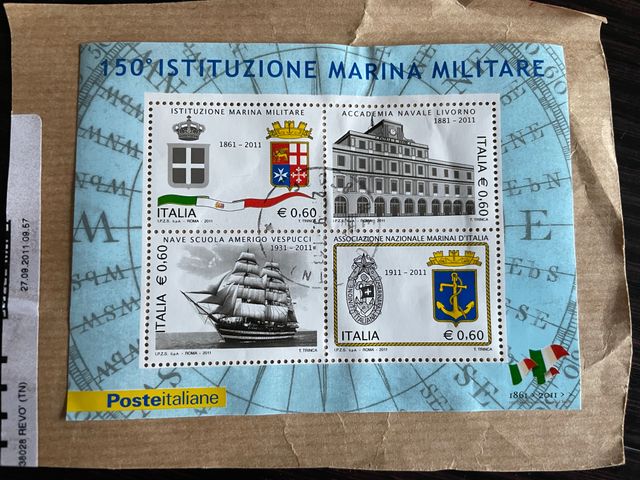 Francobolli 150° Istituzione Marina Militare