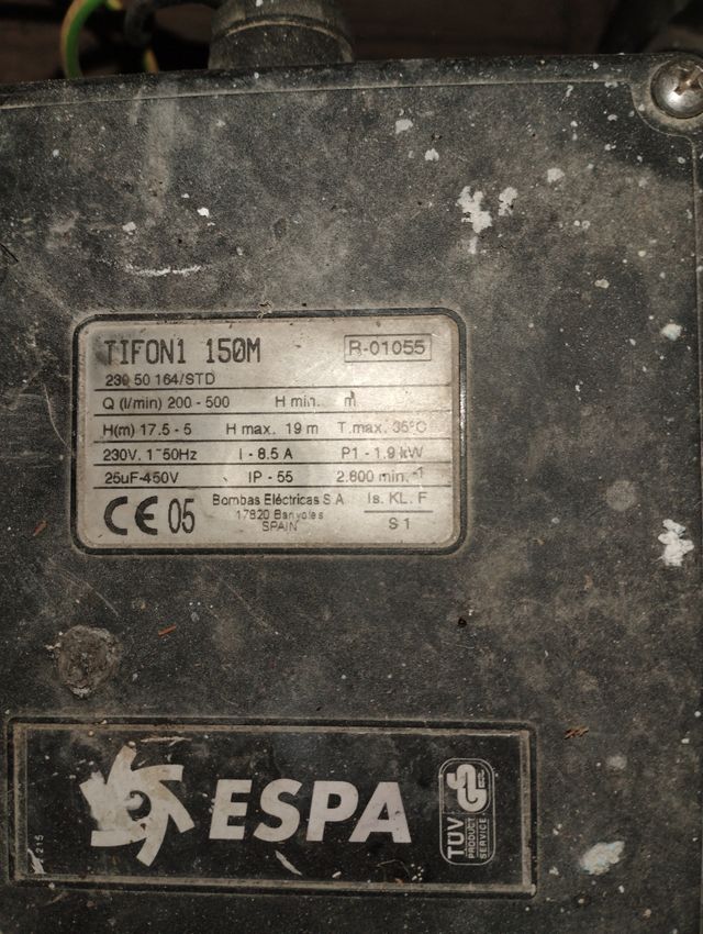 bomba filtración espa tifón1 150m