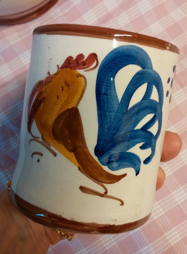 SET CARAFFA + BICCHIERI TERRACOTTA GALLO