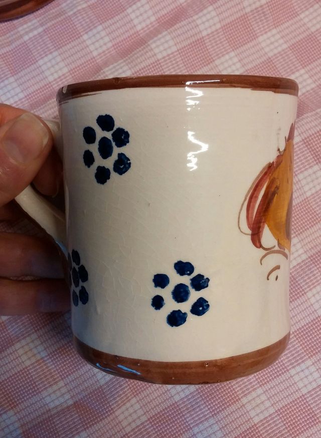 SET CARAFFA + BICCHIERI TERRACOTTA GALLO