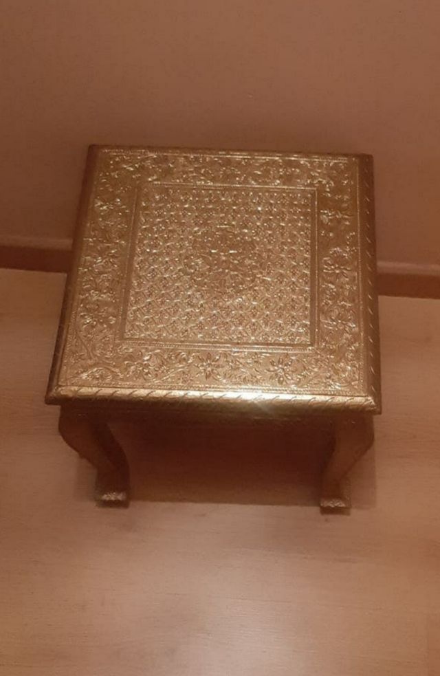 ⭐Mesa estaño dorada