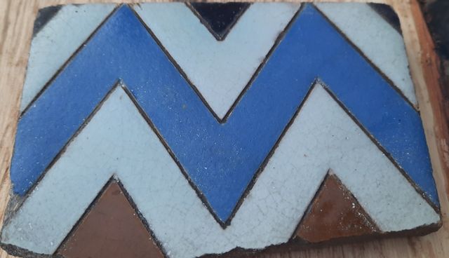 2 FRAGMENTOS AZULEJOS SIGLO XIX.