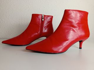 Botines Zara rojos de segunda mano en WALLAPOP