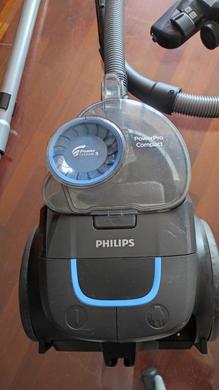 Philips tapa del contenedor de polvo extraíble (depósito, receptáculo)  PowerPro Compact Power Cyclone 5 transparente y azul aspiradora  996510076954 | Fiyo.es