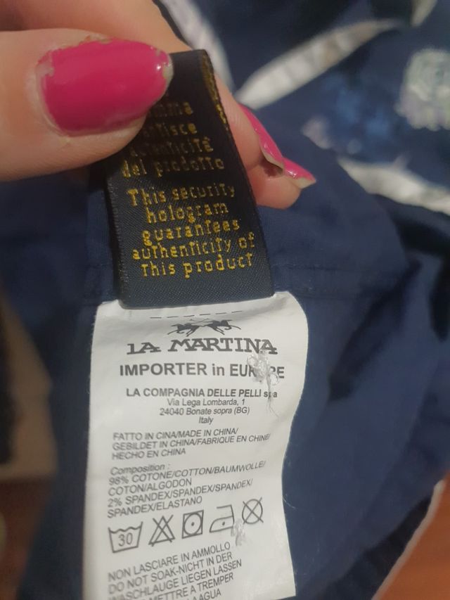 camicia blu la martina taglia 3