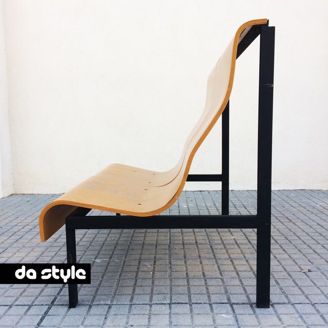 Mobles 114 BCN Banco doble chapa madera vintage