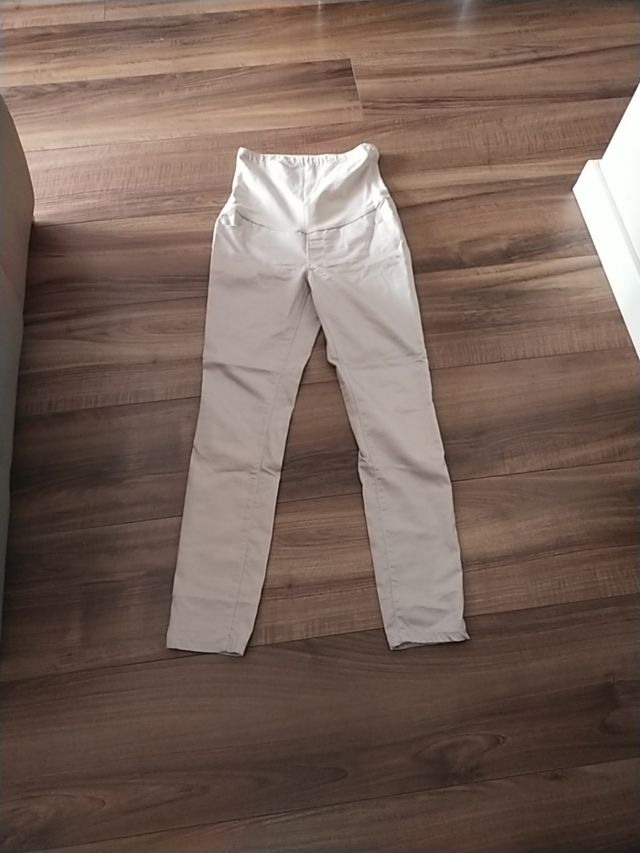 pantalón beig premamá talla m
