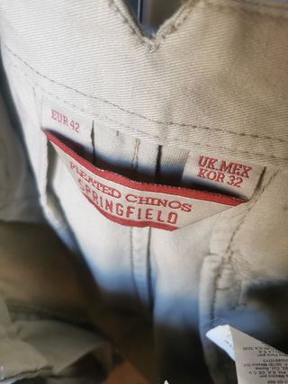 Pantalon hombre chino springfield beige talla 42 de segunda mano por 5 EUR  en Getafe en WALLAPOP