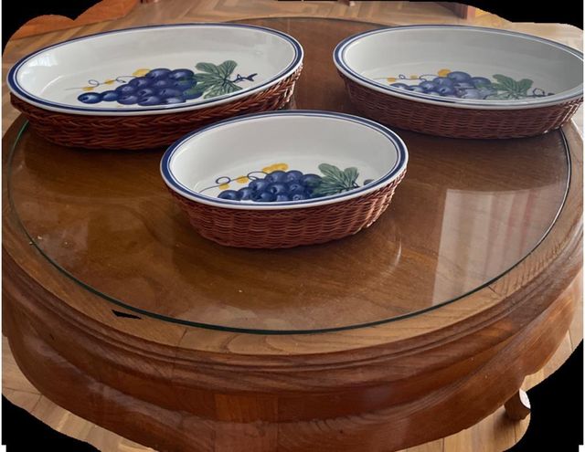 3 Fuentes Ovaladas con canastillo