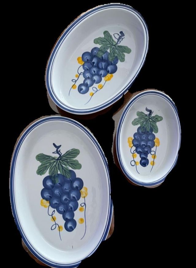 3 Fuentes Ovaladas con canastillo