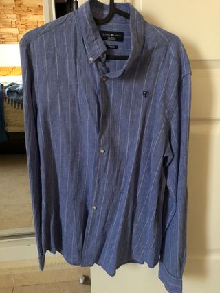 Camisa lino Alvaro Moreno Azul talla 41 de segunda mano por 20 EUR en Elche  en WALLAPOP