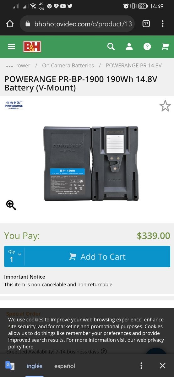 grabaciones cinematográficas Power bank