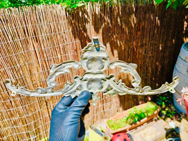 REBAJADO! GRAN ORNAMENTO DE BRONCE PLATEADO AÑOS50