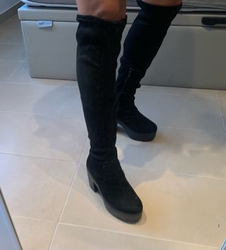 Bota alta negra calcetin de segunda mano por 15 EUR en Granollers en  WALLAPOP
