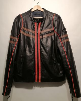 Cazadora cuero custom de segunda mano en WALLAPOP