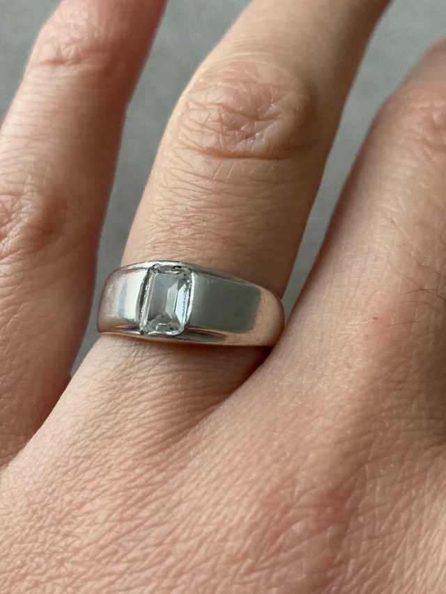 Anillo plata y cuarzo