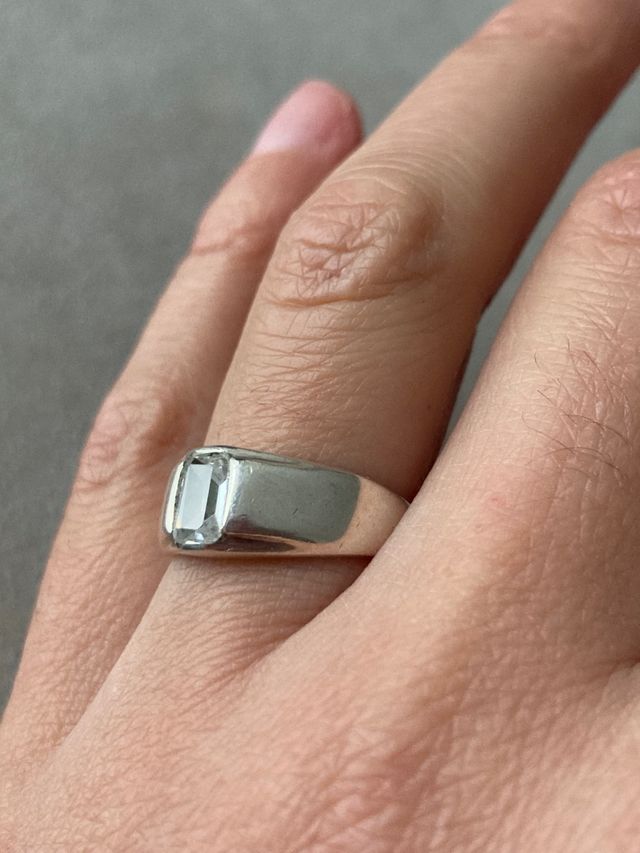 Anillo plata y cuarzo