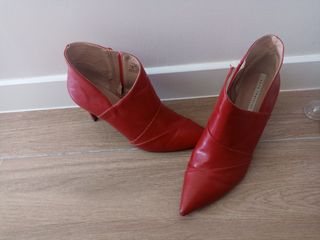 Botines Zara rojos de segunda mano en WALLAPOP