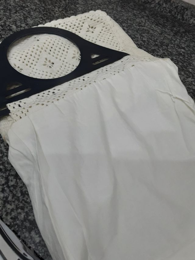 bolso croché asas plástico hecho a mano hilo perlé