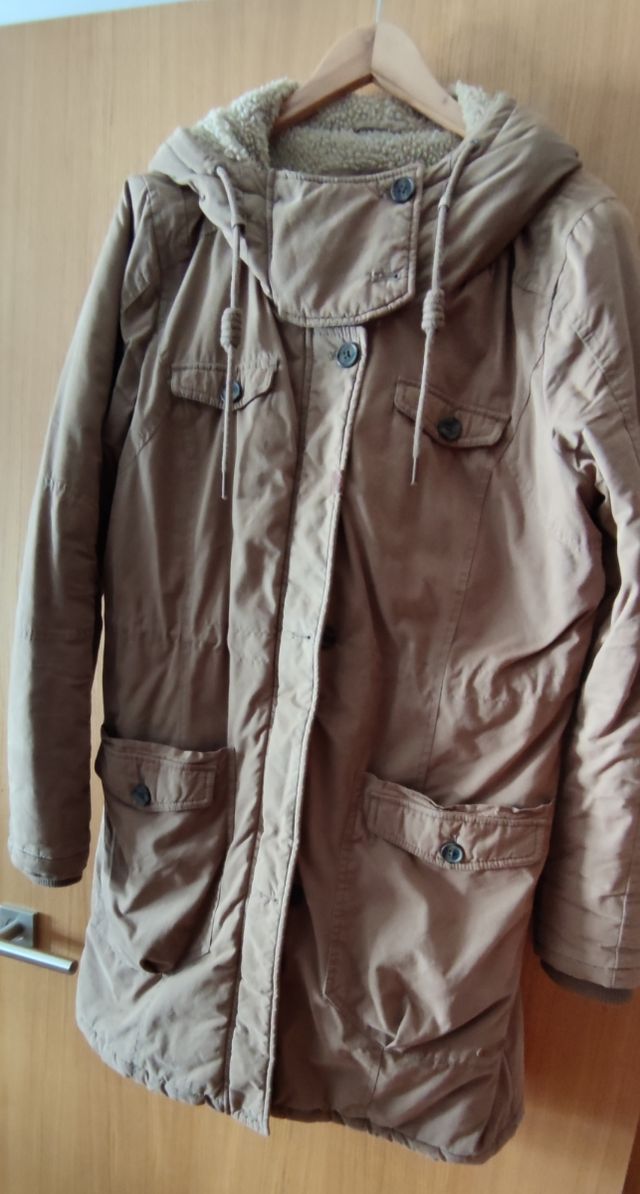 Chaquetón mujer marrón claro (tono tostado)