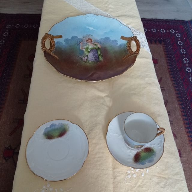 Platos+taza porcelana francesa