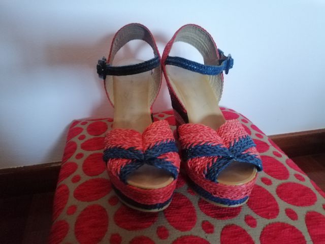 Cuñas Rafia colores Zara. N. 37