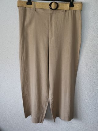 Mango Pantalón Lino Mujer T: 46 de segunda mano por 12 EUR en Madrid en  WALLAPOP