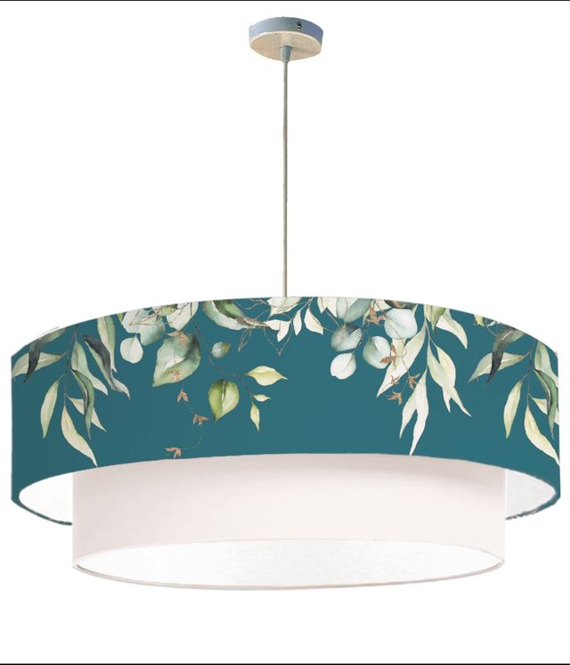 Lámpara colgante ramas azul verde