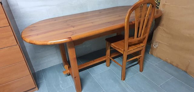 mesa madera pino color miel de 180x100 con