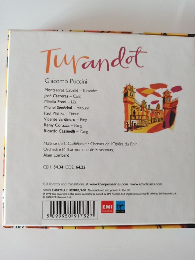 Turandot. Puccini. Caballé. Carreras. Freni