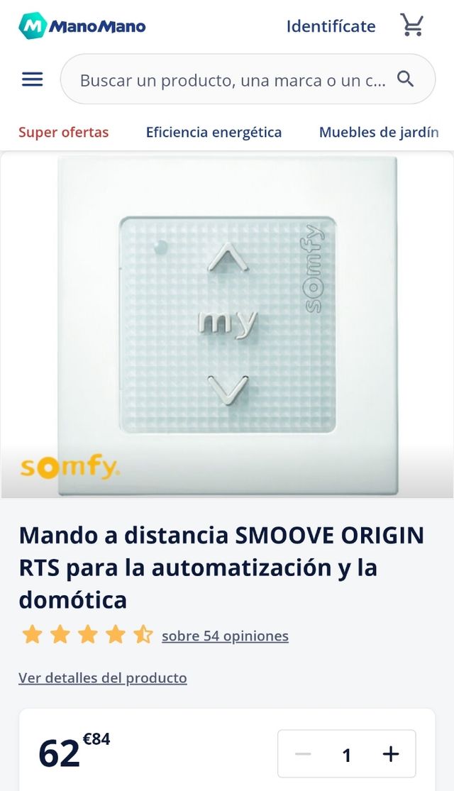 somfy SMOOVE ORIGIN RTS 1810880a  persianas