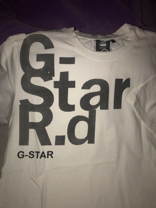 Camiseta Hombre Blanca de Manga Corta de G-STAR