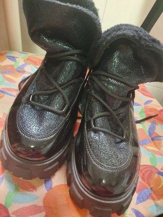 Zapatilla casa mujer botines pelo de Isotoner Numero 40 Color MARRON