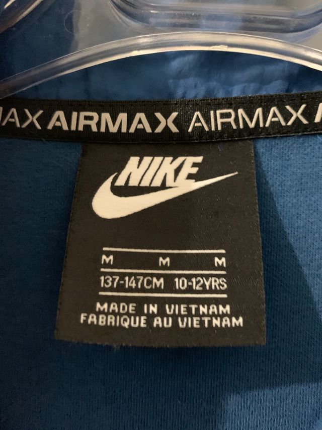 Sudadera cortavientos nike air max talla M niño