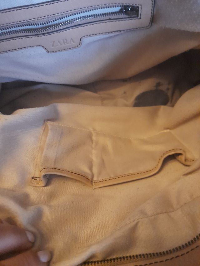 bolso grande piel de Zara