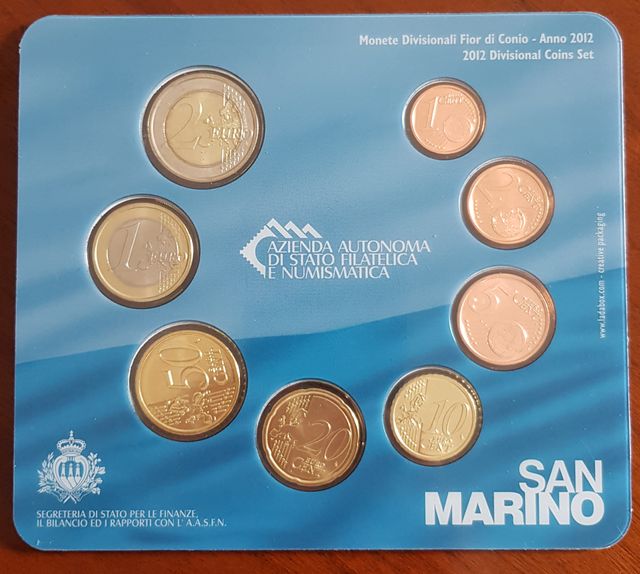 Juego monedas sin circular San Marino 2012
