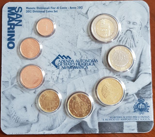 Juego monedas sin circular San Marino 2012