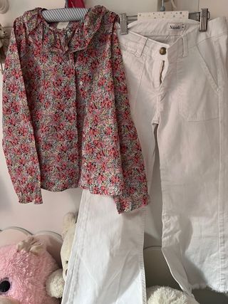 Pantalón vaquero campana Nicoli y camisa liberty g de segunda mano por 20  EUR en Madrid en WALLAPOP