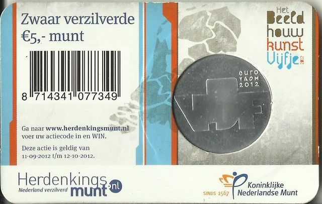 MONEDA PAISES BAJOS COINCARD 2012. 5 €. Beatrix.