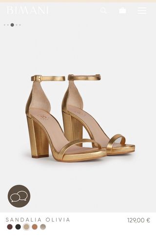 Sandalias tacón doradas BIMANI. Talla 38 de segunda mano por 70 EUR en  Barcelona en WALLAPOP