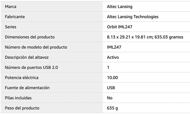 Altec Lansing Orbit Colunas Estéreo USB